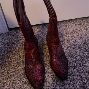 Womens red cowgirl boots